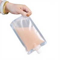 En stock – Pochettes transparentes à fond plat avec bec verseur, qualité alimentaire, grande ouverture, 5ml, 10ml, 30ml, réutilisables pour jus et liquides