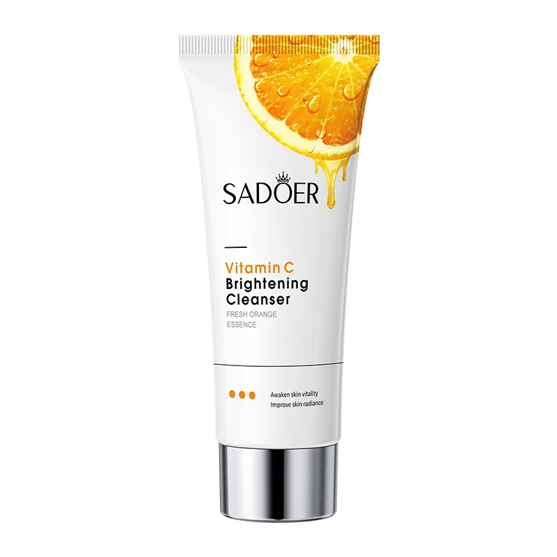 OEM Private label gentle organic pore cleanser foam skin cream vitamin c brightening lifting facial cleanser