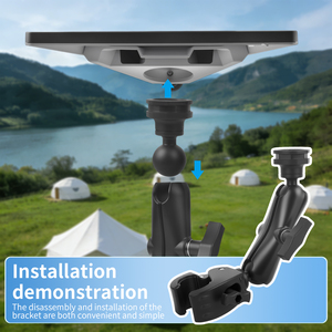 VIN mounts Soporte Starlink Mini con abrazadera y bola para riel/tubo 1.18–2.76in, brazo doble 5.9in resistente - Product Image 6