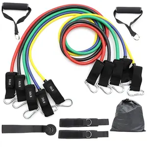 Resistance Fitness Stretch Bands Set mit 5 Fitness Tubes für Gewichts training mit Griff Tür Anker Knöchel riemen