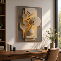 Vase à fleurs élégant en porcelaine avec impression 5D effet diamant brillant, grand art mural en forme de diamant