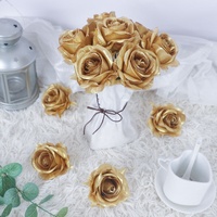 Einzelner Diamantförmiger Rosenkopf Handgefertigte Künstliche Seidenrosen Blumenarrangement mit Naturgetreuer Haptik für Thanksgiving-Feier