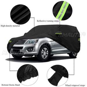 ผ้าคลุมรถแบบเต็มคัน 190T กันน้ำ สำหรับรถ SUV ป้องกันหิมะ กันรังสียูวี กันแดด กันฝุ่น สีดำ พร้อมแถบสะท้อนแสง - Product Image 2