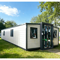 Maison conteneur extensible à double aile - Villa étanche et antirouille pour camping de luxe et maison préfabriquée multi-niveaux