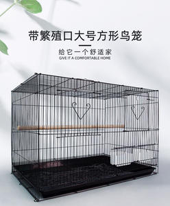 Luxe Grote Vierkante Vogelkooi Luxe Ijzeren Vogelhuisje Met Knoopsluiting Eenvoudig Te Gebruiken Vogelhuisjes In Plastic Bakpallets - Product Image 5