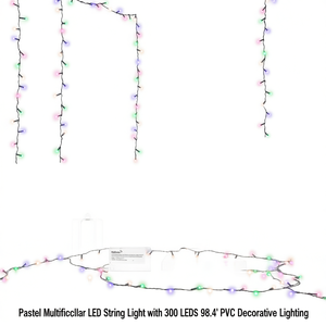 Pastel Multicolor LED <b>String</b> <b>Light</b> 300 LEDs 98.4 Ft PVC Decorative Lighting Christmas - Product Image 1