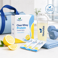 Poudre d'isolat de protéines de lactosérum clair en sachets, saveur citron, marque privée, OEM, mélange pour boisson nutritionnelle sportive