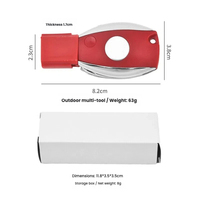 Porte-clés multi-outils d'extérieur, marteau de survie portable, outil de camping léger, sifflet portable, couteau pliant