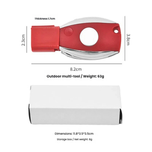 Porte-clés multi-outils d'extérieur, marteau de survie portable, outil de camping léger, sifflet portable, couteau pliant - Product Image 3