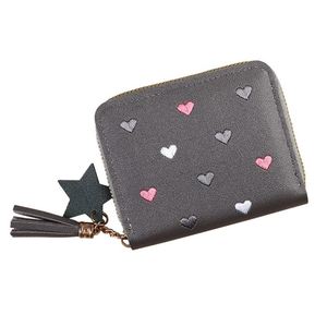 Monedero pequeño de piel sintética con cremallera y borlas para mujer, cartera de mano, caja de almacenamiento y contenedor de almacenamiento, 1 unidad - Product Image 5