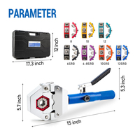 Herramienta de crimpado de mangueras hidráulicas, herramienta de crimpado de CA para accesorios de manguera con púas y rebordes, kit manual de crimpado de mangueras de CA para reparación de aire acondicionado