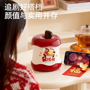 Apple Desktop Trash Can Cartoon Covered Mini Waste Bin Indoor Use - Product Image 4