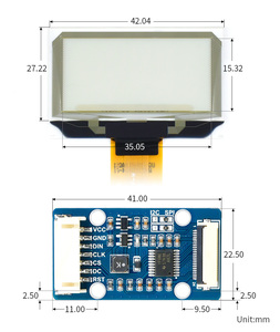 Pantalla Oled transparente de 1,51 pulgadas Resolución de 128x64 SPI/I2C Azul claro Pantalla transparente Tamaño pequeño Oled transparente - Product Image 6