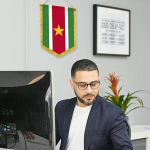 Wholesale Mini Pennant Car Flags 20x30cm Suriname Wall Decor <b>Small</b> Ornaments Hanging Digital Printing - Product Image 1