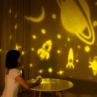 Lampe de Chevet Projecteur Étoiles USB pour Chambre d'Enfant, Veilleuse Personnalisable avec Image, Mini Projecteur de Nuit pour Bébé
