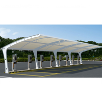 Nouvelle Arrivée - Auvent de Stationnement en Membrane PVDF, Imperméable, Ignifuge, Résistant au Vent, Taille et Couleur Personnalisables, Garage