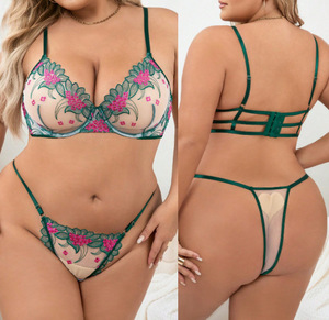 Nuevo xxl-xxl-xxl Negro Tallas grandes Ropa interior larga de encaje para mujeres gordas Sexy Body Mujeres Tallas grandes Conjunto de lencería de encaje - Product Image 6