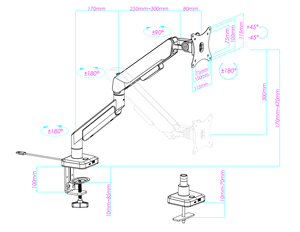 17 "-45" 15kg <span class=keywords><strong>bras</strong></span> de moniteur d'écran Ultrawide <span class=keywords><strong>ordinateur</strong></span> robuste réglable simple ressort à gaz <span class=keywords><strong>support</strong></span> de moniteur <span class=keywords><strong>support</strong></span> de bureau - Product Image 2