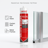 Sigillante Siliconico Neutro SANVO TB798 300ml, Resistente all'Invecchiamento e alle Crepe, Alta Adesività per Edilizia, Falegnameria, Finestre e Porte