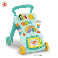 Trotteur anti-renversement transfrontalier avec fonction musicale, chariot de marche en plastique pour les tout-petits