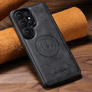 Funda Protectora para Teléfono con Carga Inalámbrica Magnética de Cuero Sintético con Acabado Esmerilado SUTENI para <span class=keywords><strong>Samsung</strong></span> <span class=keywords><strong>Galaxy</strong></span> S26 Ultra S25 S24 S23 S22 - Product Image 1