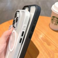 Étui de téléphone portable magnétique de haute qualité, fin, transparent, TPU+PC, tendance, résistant aux chocs, pour 15 et 11