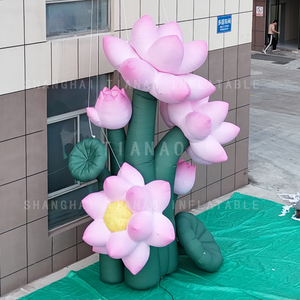 ดอกบัวเป่าลมพร้อมก้านบัวเป่าลมดอกบัวบานพองสำหรับงานปาร์ตี้เวทีตกแต่งงานปาร์ตี้ - Product Image 6