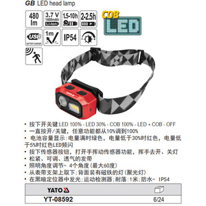 Linterna frontal LED Eertuo recargable, ajustable, resistente al agua, para uso en exteriores, pesca y minería. - Product Image 2