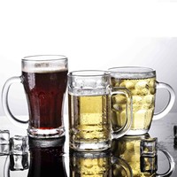 Vente en gros de mugs à bière classiques personnalisés de 17/40 oz, épais, résistants et incassables, verres à bière, verres à boissons gazeuses, verres à bière avec poignée