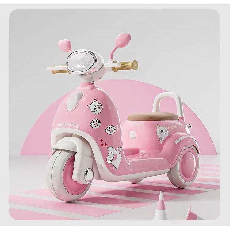 รถเดี่ยวสีเขียว 6V4.5 พร้อมเพลงเพื่อการเรียนรู้สำหรับเด็กเล็ก