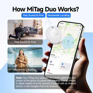 Étui en cuir MiLi MiTag Duo pour traceur MiTag avec porte-clés pour localisateur compatible iOS/Android - Noir, double <span class=keywords><strong>AirTag</strong></span> certifié MFi et Google - Product Image 6