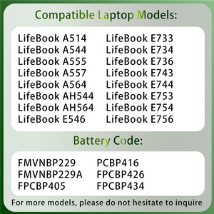 FMVNBP229 FMVNBP229A แบตเตอรี่แล็ปท็อปใช้งานร่วมกับฟูจิตสึไลฟ์บุ๊ค A514 A544 A555 AH544 E733 E734 <span class=keywords><strong>E744</strong></span> E753 E754 S904 - Product Image 2