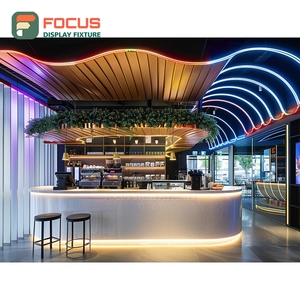 Expositor de café creativo con estantes escalonados para botellas de jarabe, estantería de exhibición de productos de madera mate para área de venta al por menor - Product Image 5