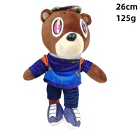 Vente chaude ours en peluche en peluche jouet unisexe doux peluche poupée personnalisée Kanye West ours 26cm de hauteur pour l'obtention du diplôme