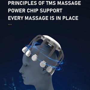 Masajeador de cabeza inteligente al por mayor 14 cabezales de masaje modo de vibración 5 niveles de intensidad sincronización de 15 minutos ayuda a reducir la ansiedad mejorar - Product Image 4