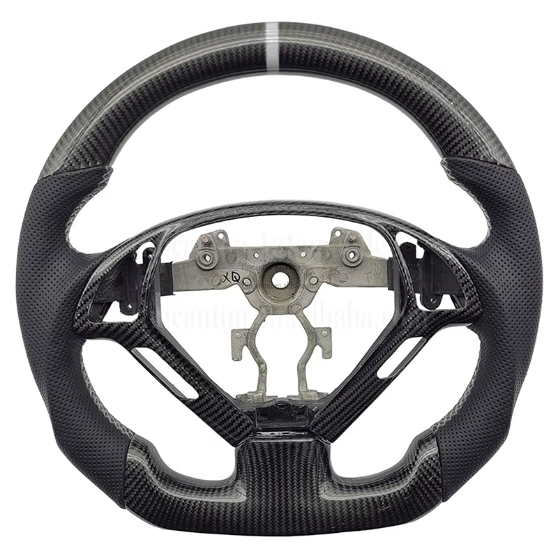 คาร์บอนไฟเบอร์ + หนังแบบมีรูพรุน + เย็บแถบสีขาว