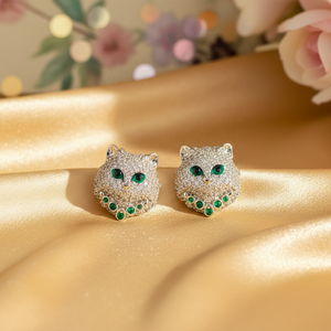 Pendientes de Cobre para Mujer, Diseño de Animal, <span class=keywords><strong>Ojos</strong></span> de Esmeralda Brillantes, Estilo Nuevo, Joyería Smokie, Guangzhou Light Smart Elves - Product Image 2