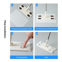 Serpillère plate jetable Amz sans lavage, non tissée, pour nettoyage humide et sec, balai à poussière, lingettes de nettoyage de sol, serpillère anti-poussière pour la maison et le bureau