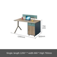 Bureau de travail modulaire moderne pour entreprise, combinaison de chaises de bureau, panneau pour quatre personnes, poste de travail informatique en bois, 2 tiroirs de rangement, montage facile