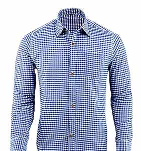 <b>Men</b>’s <b>Blue</b> Bavarian Oktoberfest Trachten <b>Shirt</b> Authentic Cotton Classic German S to 4XL - Product Image 1