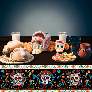 ZB252 <span class=keywords><strong>Manteles</strong></span> del Día DE LOS Muertos <span class=keywords><strong>Manteles</strong></span> de plástico desechables Fiesta mexicana Suministros de decoraciones <span class=keywords><strong>para</strong></span> <span class=keywords><strong>fiestas</strong></span> - Product Image 4