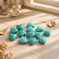 Cabochon de pierre précieuse naturelle de haute qualité en forme de cœur, turquoise naturelle, disponible pour la personnalisation, usine OEM, découpe CNC