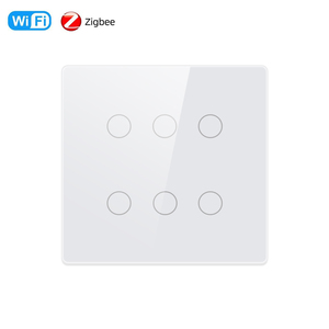 Tuya thông minh điều khiển từ xa 4/6/8 gang tường thiết bị chuyển mạch Tempered Glass cảm ứng chuyển đổi <span class=keywords><strong>Wifi</strong></span>/ZigBee ánh sáng thông minh interruptor - Product Image 1