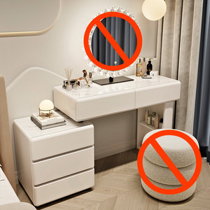Tocador de Maquillaje Multiusos con Espejo LED, Cajones y <span class=keywords><strong>Taburete</strong></span>, Mueble de Maquillaje para Hotel y Dormitorio - Product Image 2