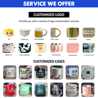 Taza de Cerámica de Porcelana de 12 oz, Apta para Lavavajillas y Microondas, con Logotipo Personalizable, Colorida, Taza de Café de Cerámica con Caja de Regalo a Color