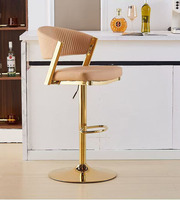 Chaise réglable de haute qualité avec base dorée, coussin rembourré, chaise pivotante élégante pour la maison, le bar, l'îlot de cuisine