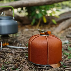PU cuero Picnic Mini tanque <span class=keywords><strong>Gas</strong></span> cubierta al aire libre <span class=keywords><strong>Camping</strong></span> <span class=keywords><strong>Gas</strong></span> calentador manga cocina cilindros de <span class=keywords><strong>Gas</strong></span> - Product Image 1