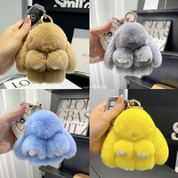 Porte-clés Lapin en Peluche Douce Personnalisé en Fausse Fourrure, Charme Lapin Mignon, Décoration Suspendue pour Voiture et Sac, Accessoire de Jouet en Peluche – Vente en Gros
