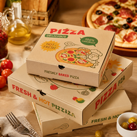 Boîte à pizza personnalisée empilable en carton blanc pour livraison, emballage de boulangerie à faible MOQ pour commandes de plateformes de livraison