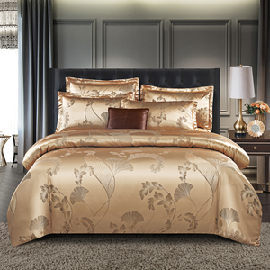 Vua Kích Thước <span class=keywords><strong>Comforter</strong></span> Set Thêu Jacquard Duvet Cover Set Sang Trọng Gối Bộ Đồ Giường Bộ - Product Image 1